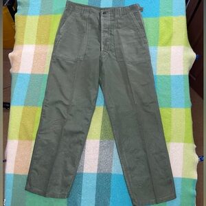 Vintage 60s VIETNAM US ARMY Sateen OG-107 Field Trousers Pants Mens